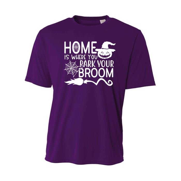 Home Is Where You Park Your Broom Youth Performance Sprint T-Shirt