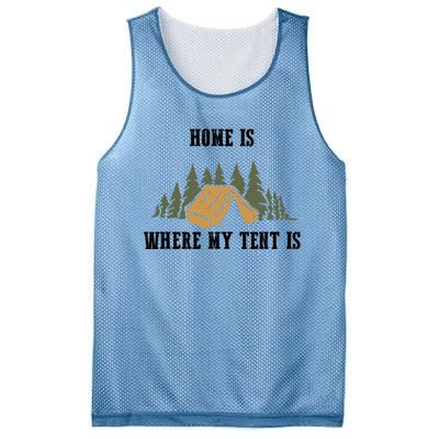 Home Is Where My Tent Is Funny Gift Mesh Reversible Basketball Jersey Tank