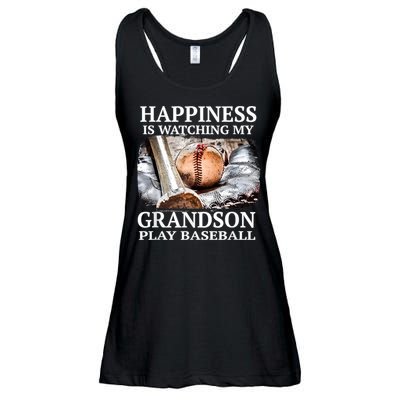 Happiness Is Watching My Grandson Play Baseball Ladies Essential Flowy Tank