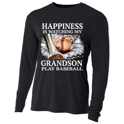 Happiness Is Watching My Grandson Play Baseball Cooling Performance Long Sleeve Crew