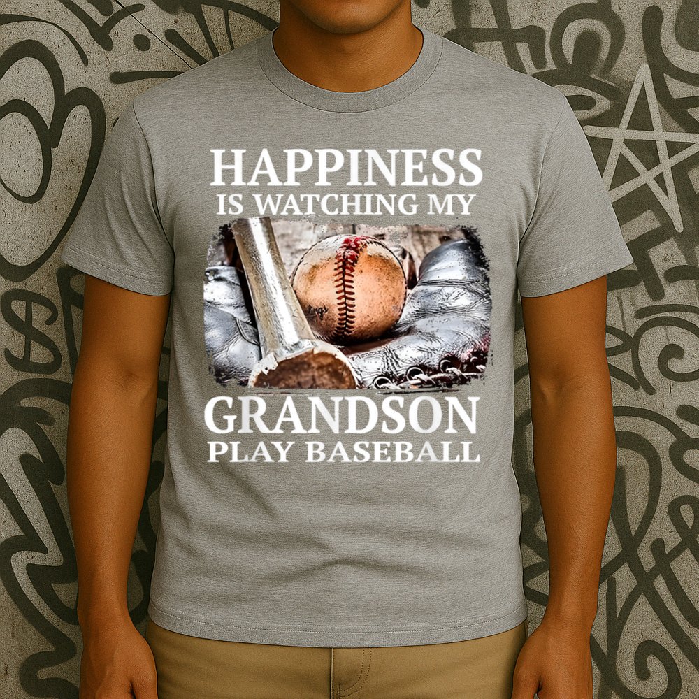 Happiness Is Watching My Grandson Play Baseball T-Shirt