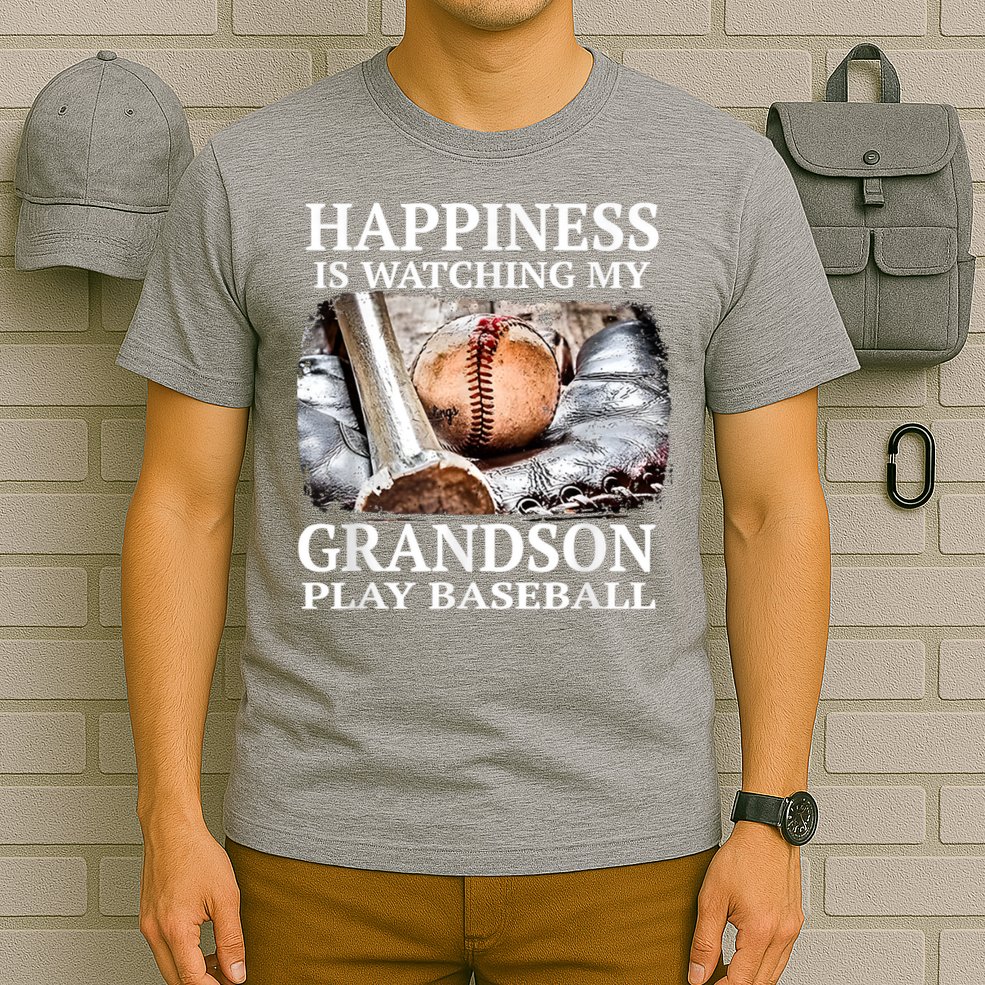 Happiness Is Watching My Grandson Play Baseball T-Shirt
