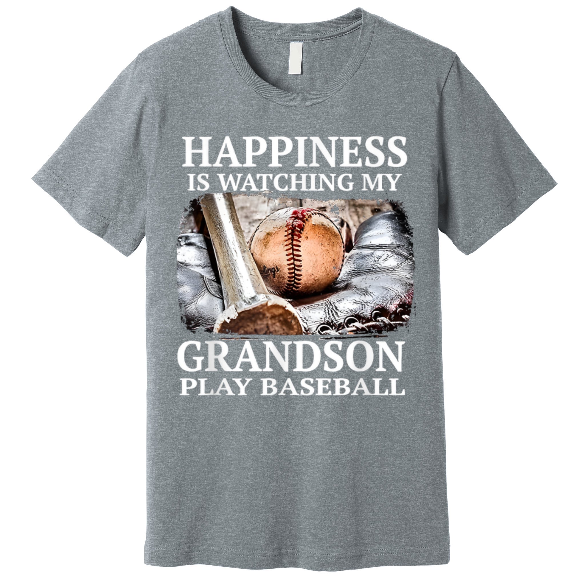 Happiness Is Watching My Grandson Play Baseball Premium T-Shirt