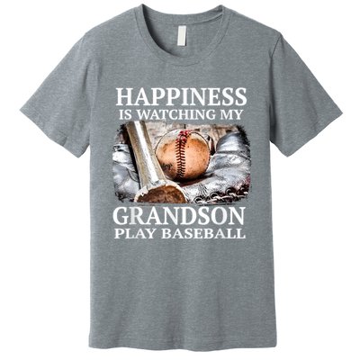 Happiness Is Watching My Grandson Play Baseball Premium T-Shirt