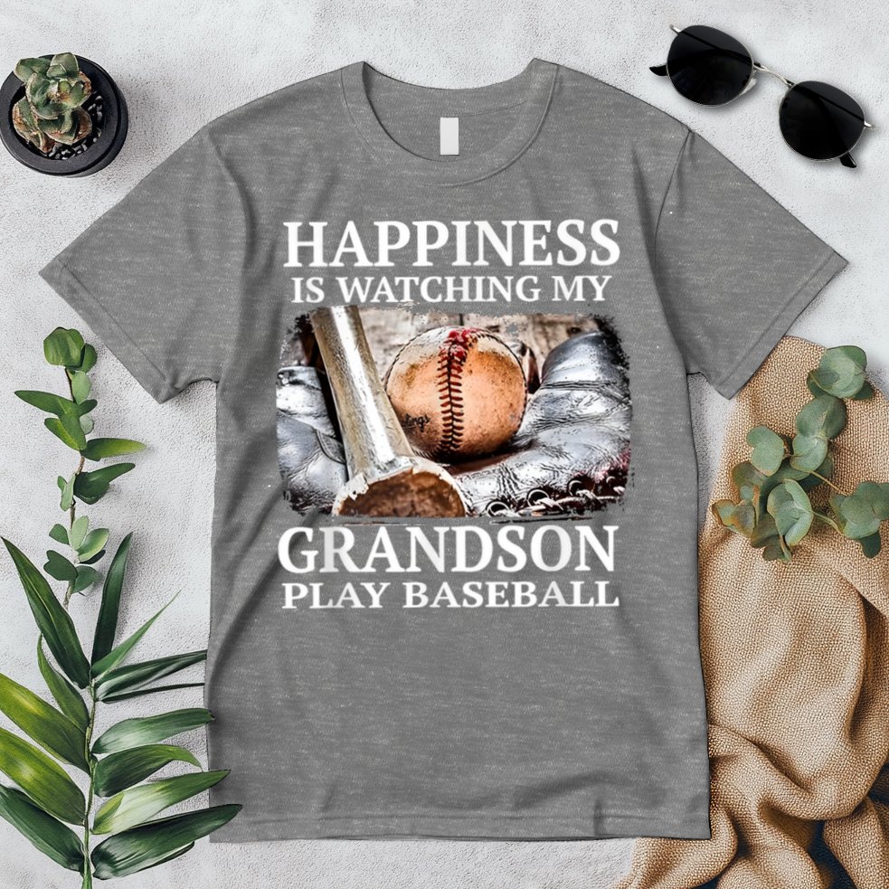 Happiness Is Watching My Grandson Play Baseball Premium T-Shirt
