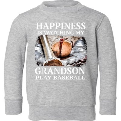 Happiness Is Watching My Grandson Play Baseball Toddler Sweatshirt