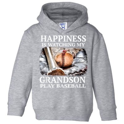 Happiness Is Watching My Grandson Play Baseball Toddler Hoodie
