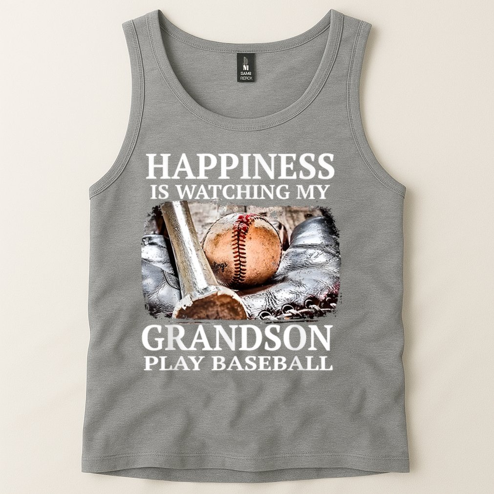 Happiness Is Watching My Grandson Play Baseball Tank Top