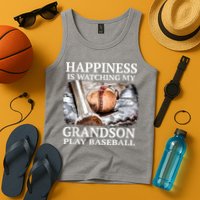 Happiness Is Watching My Grandson Play Baseball Tank Top