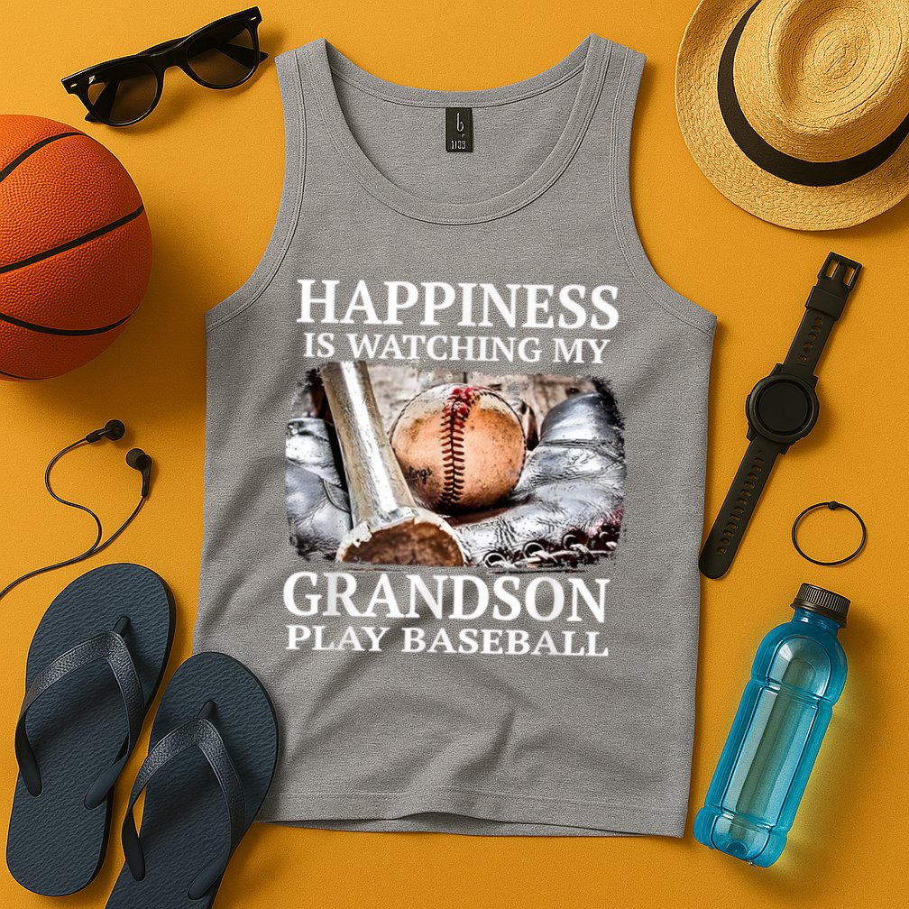 Happiness Is Watching My Grandson Play Baseball Tank Top