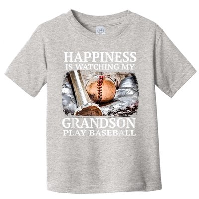 Happiness Is Watching My Grandson Play Baseball Toddler T-Shirt