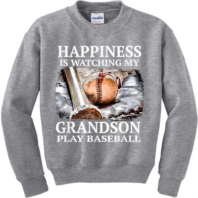 Happiness Is Watching My Grandson Play Baseball Kids Sweatshirt