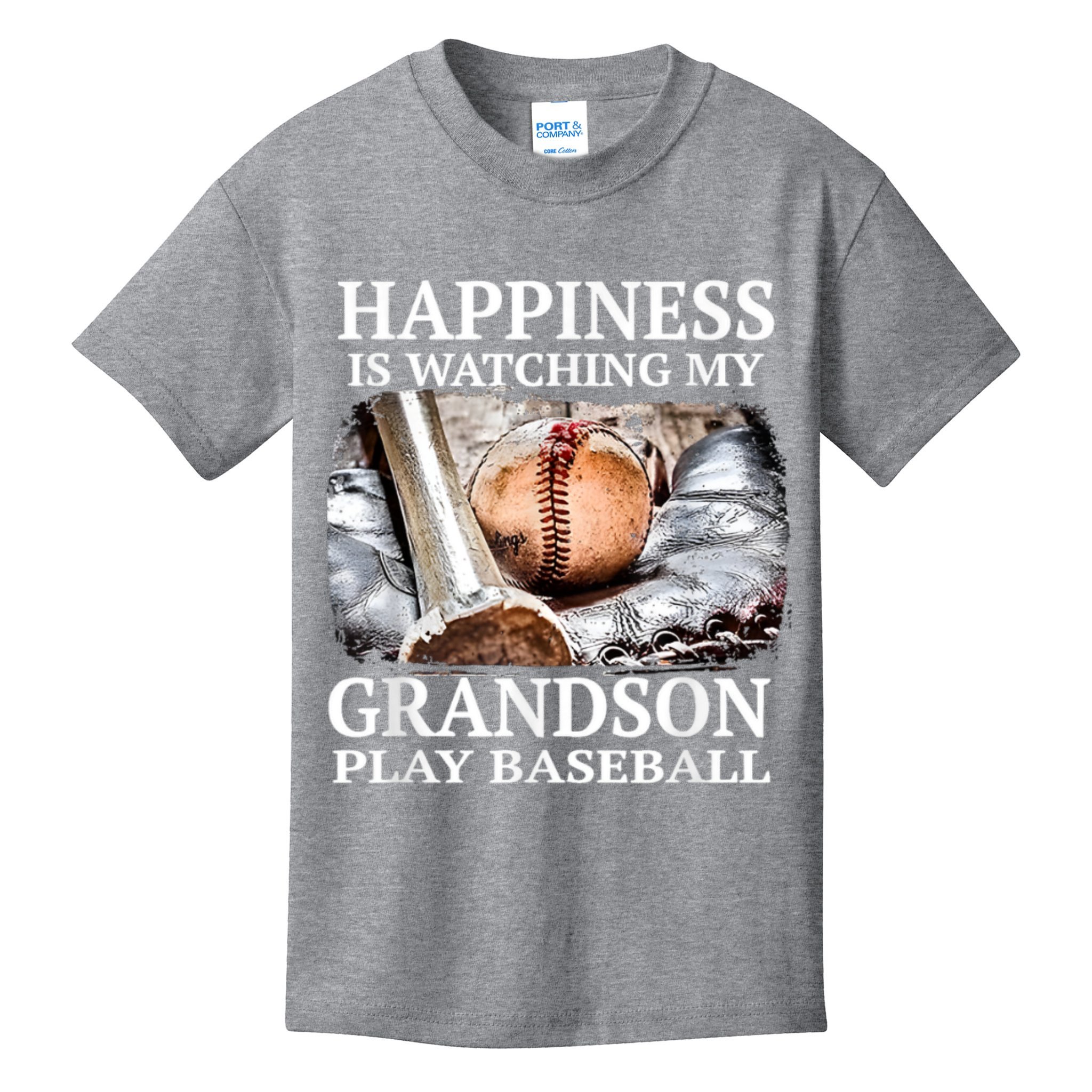 Happiness Is Watching My Grandson Play Baseball Kids T-Shirt