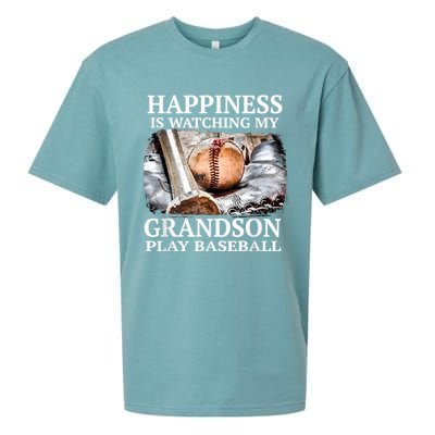 Happiness Is Watching My Grandson Play Baseball Sueded Cloud Jersey T-Shirt