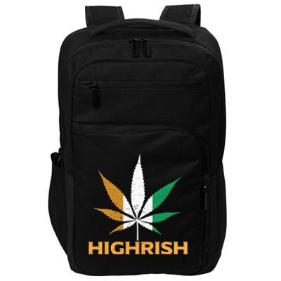 Highrish Irish Weed Leaf St Pattys Day Cool Stoner Cool Gift Impact Tech Backpack