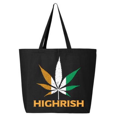 Highrish Irish Weed Leaf St Pattys Day Cool Stoner Cool Gift 25L Jumbo Tote