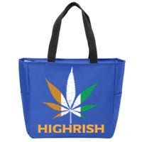 Highrish Irish Weed Leaf St Pattys Day Cool Stoner Cool Gift Zip Tote Bag