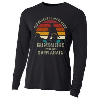 Happiness Is Watching Gunsmoke Over And Over Again Cowboys Cooling Performance Long Sleeve Crew