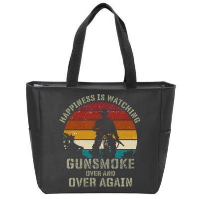 Happiness Is Watching Gunsmoke Over And Over Again Cowboys Zip Tote Bag