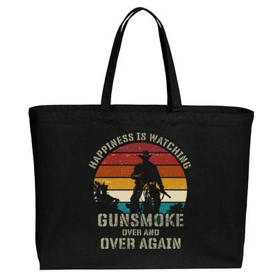 Happiness Is Watching Gunsmoke Over And Over Again Cowboys Cotton Canvas Jumbo Tote