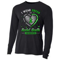 Heart I Wear Green For Mental Health Awareness Month Cooling Performance Long Sleeve Crew