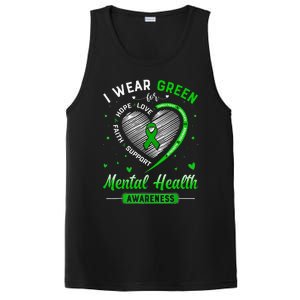 Heart I Wear Green For Mental Health Awareness Month PosiCharge Competitor Tank