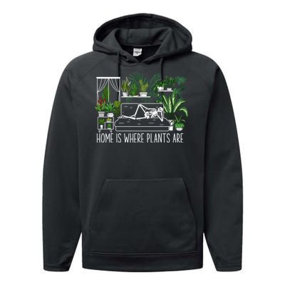 Home Is Where My Plants Are House Plant Performance Fleece Hoodie