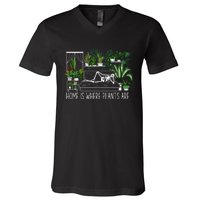 Home Is Where My Plants Are House Plant V-Neck T-Shirt