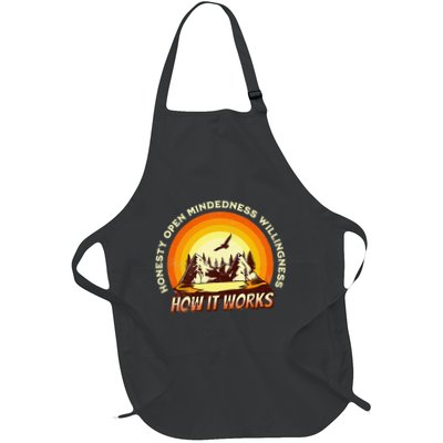 How It Works Sobriety 12 Step Aa Na Recovery Full-Length Apron With Pockets