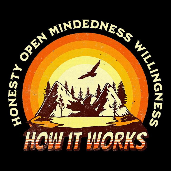 How It Works Sobriety 12 Step Aa Na Recovery 7-Panel Snapback Hat
