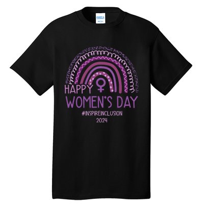 Happy International Women Day 2024 Purple Rainbow Tall T-Shirt