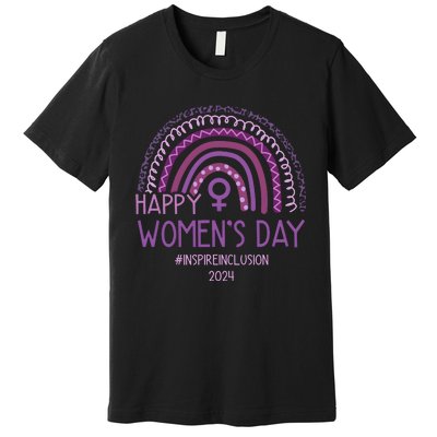 Happy International Women Day 2024 Purple Rainbow Premium T-Shirt