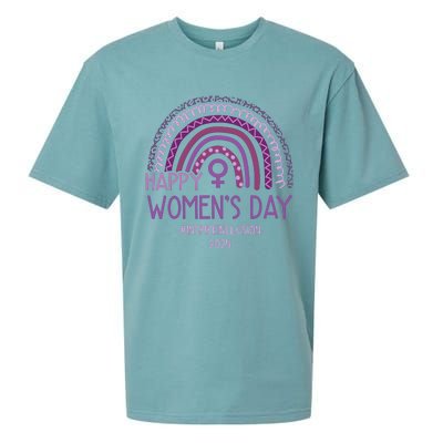 Happy International Women Day 2024 Purple Rainbow Sueded Cloud Jersey T-Shirt