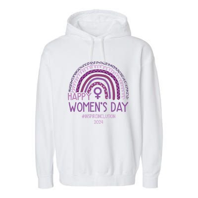 Happy International Women Day 2024 Purple Rainbow Garment-Dyed Fleece Hoodie