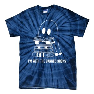 Halloween Im With The Banned Ghost Reading Book Librarian Tie-Dye T-Shirt