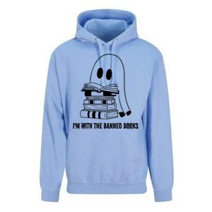 Halloween Im With The Banned Ghost Reading Book Librarian Unisex Surf Hoodie