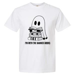 Halloween Im With The Banned Ghost Reading Book Librarian Garment-Dyed Heavyweight T-Shirt