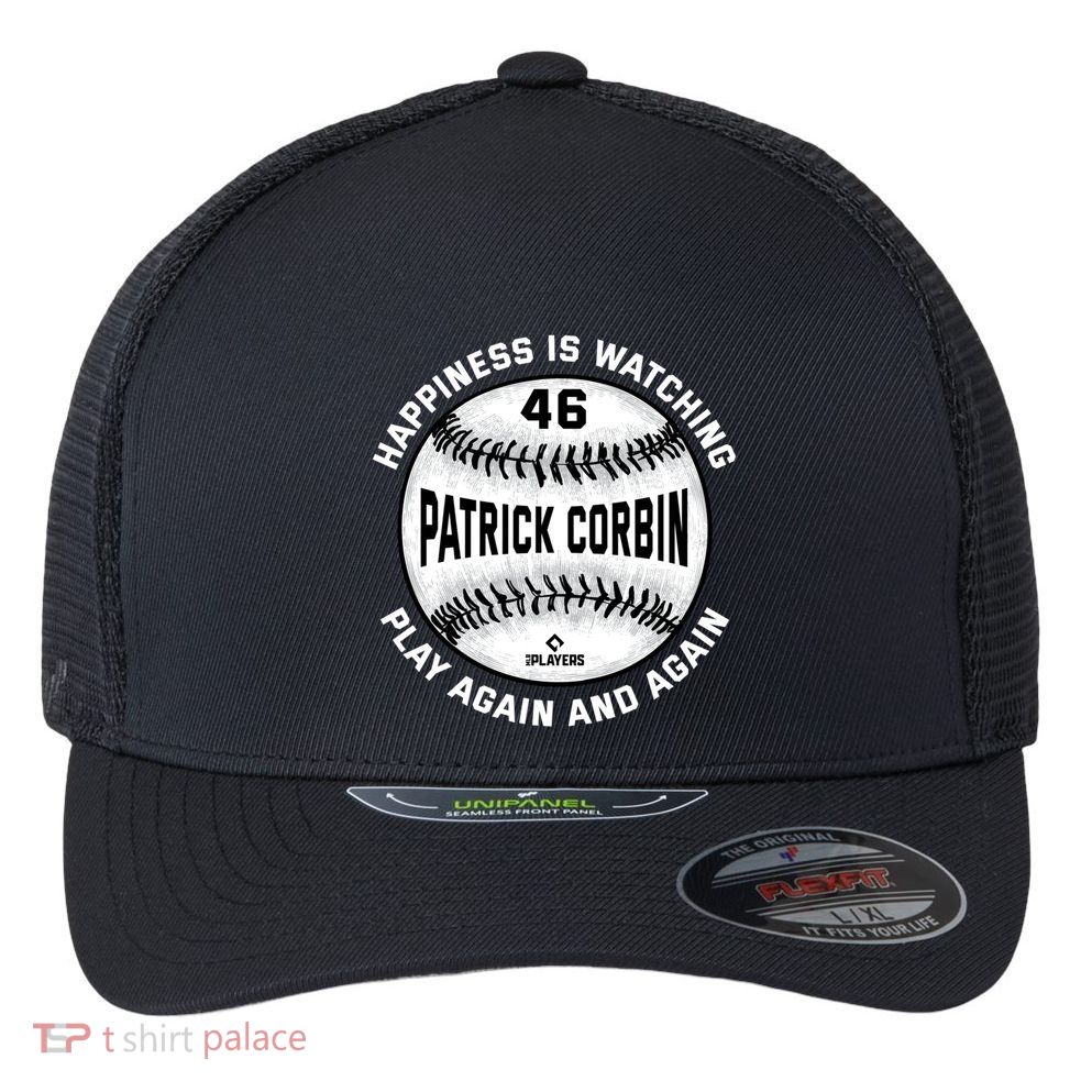 Happiness Is Watching Patrick Corbin Baseball Player Meaningful Gift Flexfit Unipanel Trucker Cap