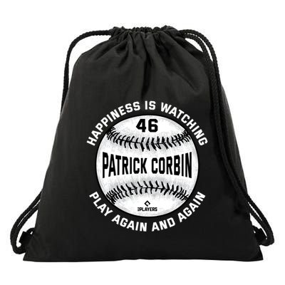 Happiness Is Watching Patrick Corbin Baseball Player Meaningful Gift Drawstring Bag