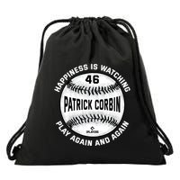 Happiness Is Watching Patrick Corbin Baseball Player Meaningful Gift Drawstring Bag