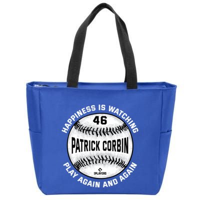 Happiness Is Watching Patrick Corbin Baseball Player Meaningful Gift Zip Tote Bag