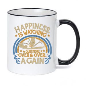 Happiness Is Watching Gunsmoke Over And Over Again Funny 11oz Black Color Changing Mug