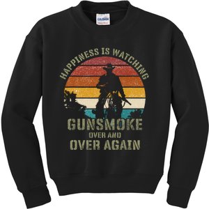 Happiness Is Watching Gunsmoke Over And Over Again Cowboys Kids Sweatshirt