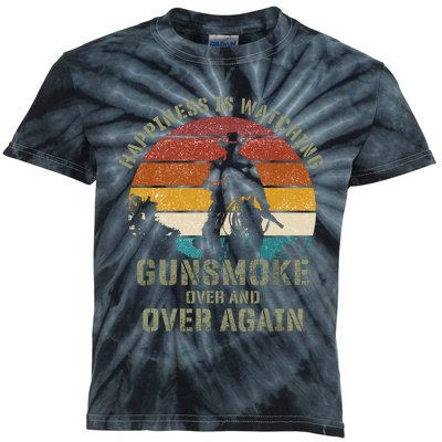 Happiness Is Watching Gunsmoke Over And Over Again Cowboys Kids Tie-Dye T-Shirt