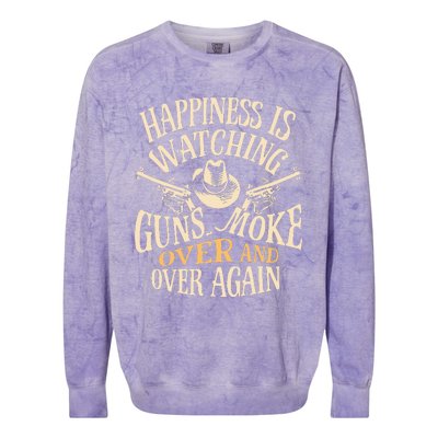 Happiness Is Watching Gunsmoke  Colorblast Crewneck Sweatshirt