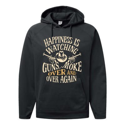 Happiness Is Watching Gunsmoke  Performance Fleece Hoodie