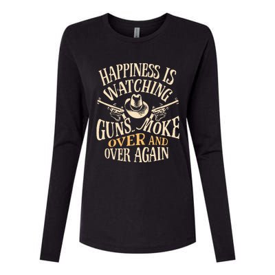 Happiness Is Watching Gunsmoke  Womens Cotton Relaxed Long Sleeve T-Shirt