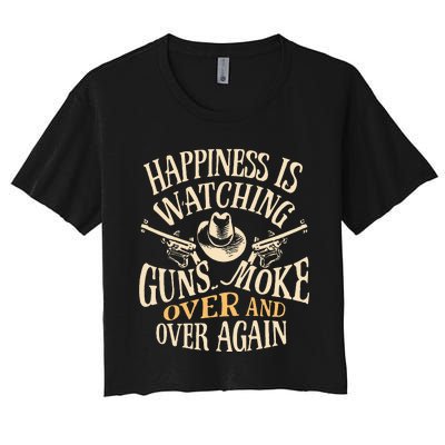 Happiness Is Watching Gunsmoke  Women's Crop Top Tee