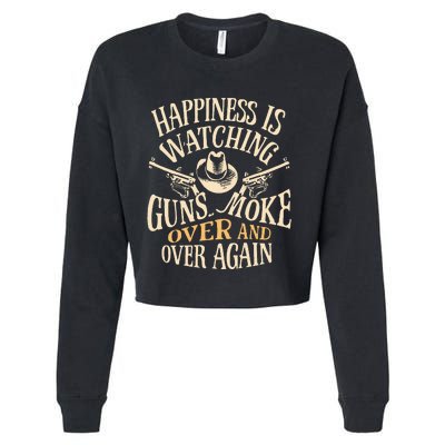 Happiness Is Watching Gunsmoke  Cropped Pullover Crew