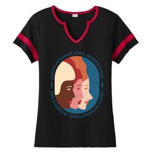 Happy International Womens Day Ladies Halftime Notch Neck Tee